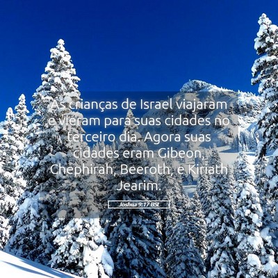 Picture 05 - Joshua 9:17 BSL - As crianças de Israel viajaram e vieram para - Bible Verse Picture