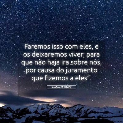 Picture 05 - Joshua 9:20 BSL - Faremos isso com eles, e os deixaremos viver; - Bible Verse Picture