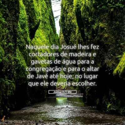 Picture 05 - Joshua 9:27 BSL - Naquele dia Josué lhes fez cortadores de madeira - Bible Verse Picture