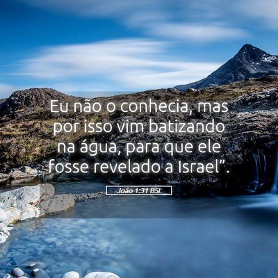 Picture 05 - João 1:31 BSL - Eu não o conhecia, mas por isso vim batizando na - Bible Verse Picture