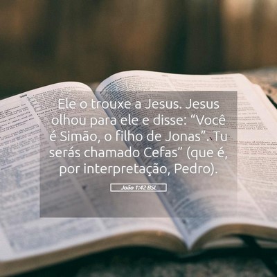 Picture 05 - João 1:42 BSL - Ele o trouxe a Jesus. Jesus olhou para ele e - Bible Verse Picture