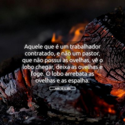 Picture 05 - João 10:12 BSL - Aquele que é um trabalhador contratado, e não - Bible Verse Picture