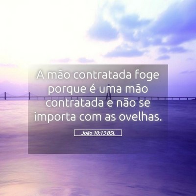 Picture 05 - João 10:13 BSL - A mão contratada foge porque é uma mão - Bible Verse Picture