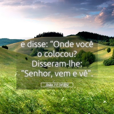 Picture 05 - João 11:34 BSL - e disse: “Onde você o colocou? Disseram-lhe: - Bible Verse Picture