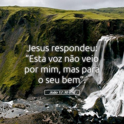 Picture 05 - João 12:30 BSL - Jesus respondeu: “Esta voz não veio por mim, - Bible Verse Picture