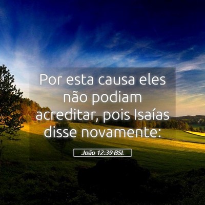 Picture 05 - João 12:39 BSL - Por esta causa eles não podiam acreditar, pois - Bible Verse Picture