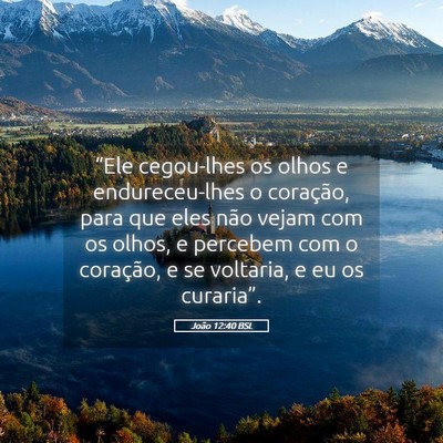 Picture 05 - João 12:40 BSL - “Ele cegou-lhes os olhos e endureceu-lhes o - Bible Verse Picture