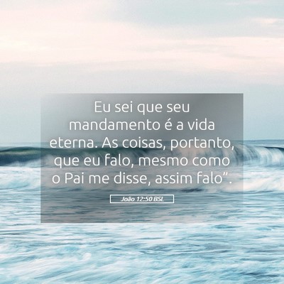 Picture 05 - João 12:50 BSL - Eu sei que seu mandamento é a vida eterna. As - Bible Verse Picture