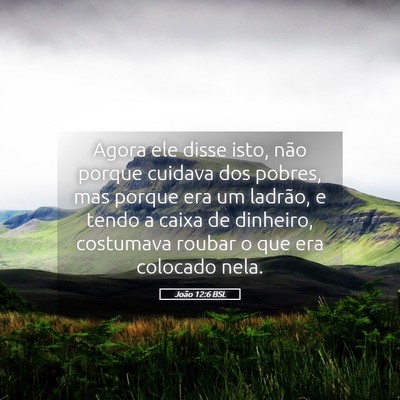 Picture 05 - João 12:6 BSL - Agora ele disse isto, não porque cuidava dos - Bible Verse Picture
