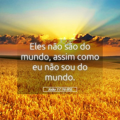 Picture 05 - João 17:16 BSL - Eles não são do mundo, assim como eu não sou - Bible Verse Picture