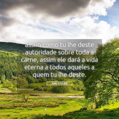 Picture 05 - João 17:2 BSL - assim como tu lhe deste autoridade sobre toda a - Bible Verse Picture