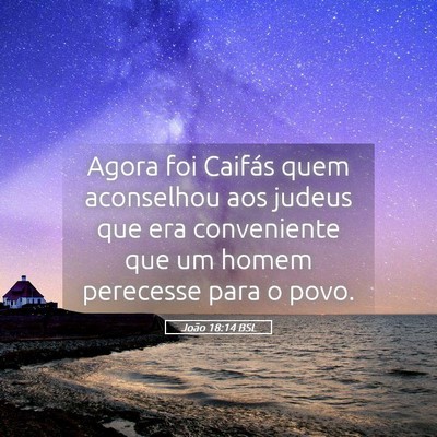 Picture 05 - João 18:14 BSL - Agora foi Caifás quem aconselhou aos judeus que - Bible Verse Picture