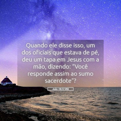 Picture 05 - João 18:22 BSL - Quando ele disse isso, um dos oficiais que estava - Bible Verse Picture