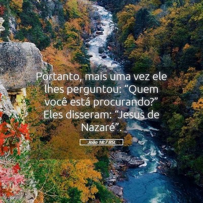 Picture 05 - João 18:7 BSL - Portanto, mais uma vez ele lhes perguntou: - Bible Verse Picture