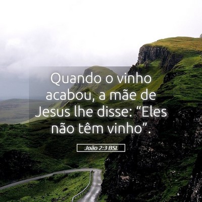 Picture 05 - João 2:3 BSL - Quando o vinho acabou, a mãe de Jesus lhe disse: - Bible Verse Picture