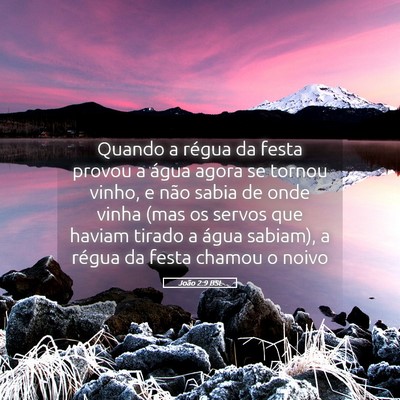 Picture 05 - João 2:9 BSL - Quando a régua da festa provou a água agora se - Bible Verse Picture