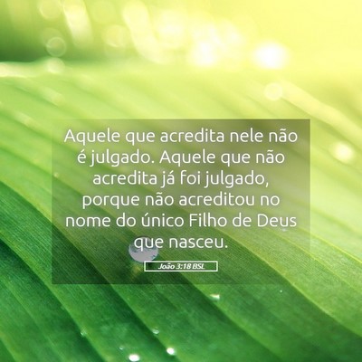 Picture 05 - João 3:18 BSL - Aquele que acredita nele não é julgado. Aquele - Bible Verse Picture