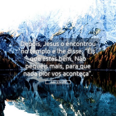 Picture 05 - João 5:14 BSL - Depois, Jesus o encontrou no templo e lhe disse: - Bible Verse Picture