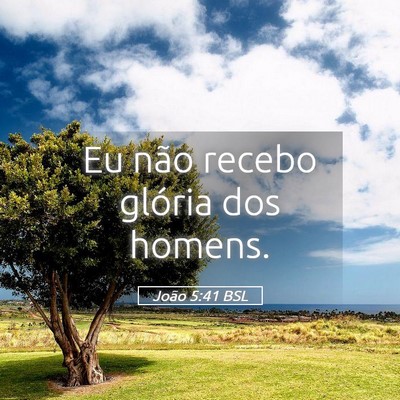 Picture 05 - João 5:41 BSL - Eu não recebo glória dos - Bible Verse Picture