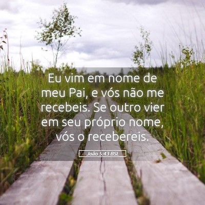 Picture 05 - João 5:43 BSL - Eu vim em nome de meu Pai, e vós não me - Bible Verse Picture