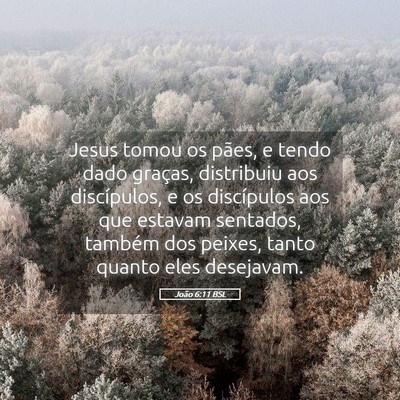 Picture 05 - João 6:11 BSL - Jesus tomou os pães, e tendo dado graças, - Bible Verse Picture