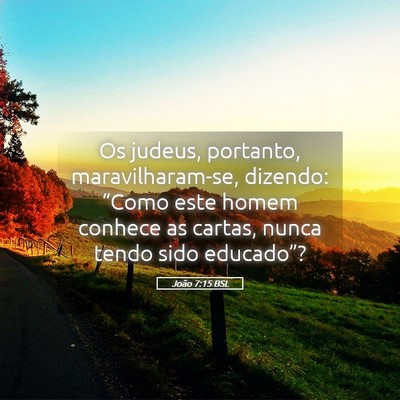 Picture 05 - João 7:15 BSL - Os judeus, portanto, maravilharam-se, dizendo: - Bible Verse Picture