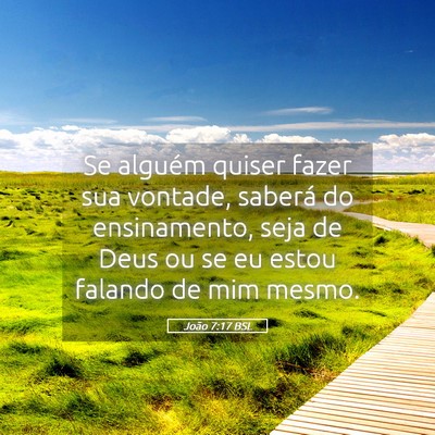 Picture 05 - João 7:17 BSL - Se alguém quiser fazer sua vontade, saberá do - Bible Verse Picture