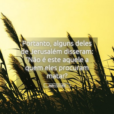 Picture 05 - João 7:25 BSL - Portanto, alguns deles de Jerusalém disseram: - Bible Verse Picture