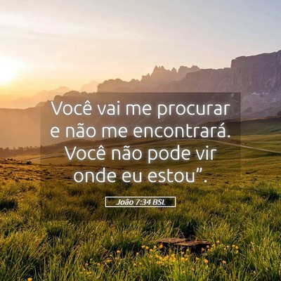 Picture 05 - João 7:34 BSL - Você vai me procurar e não me encontrará. - Bible Verse Picture