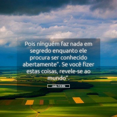 Picture 05 - João 7:4 BSL - Pois ninguém faz nada em segredo enquanto ele - Bible Verse Picture