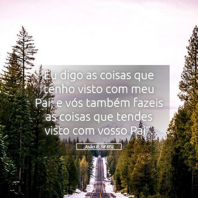 Picture 05 - João 8:38 BSL - Eu digo as coisas que tenho visto com meu Pai; e - Bible Verse Picture