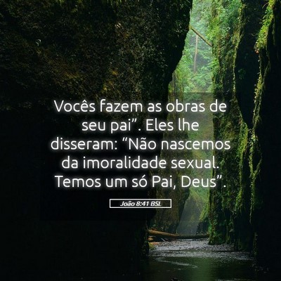 Picture 05 - João 8:41 BSL - Vocês fazem as obras de seu pai”. Eles lhe - Bible Verse Picture