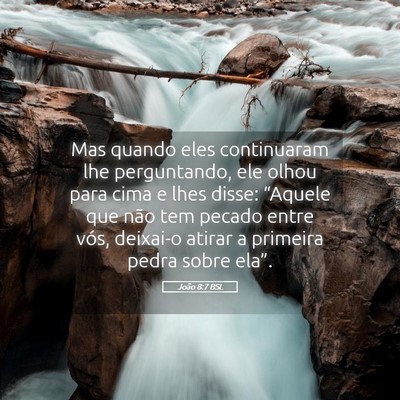 Picture 05 - João 8:7 BSL - Mas quando eles continuaram lhe perguntando, ele - Bible Verse Picture