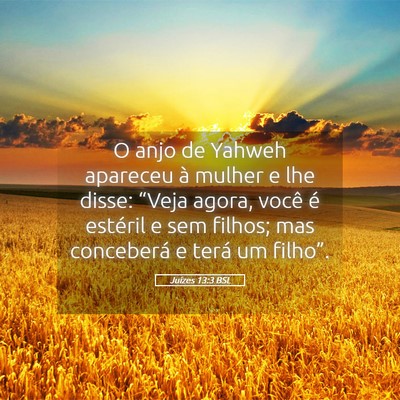 Picture 05 - Juízes 13:3 BSL - O anjo de Yahweh apareceu à mulher e lhe disse: - Bible Verse Picture