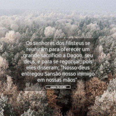 Picture 05 - Juízes 16:23 BSL - Os senhores dos filisteus se reuniram para - Bible Verse Picture