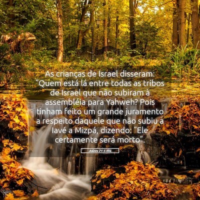 Picture 05 - Juízes 21:5 BSL - As crianças de Israel disseram: “Quem está - Bible Verse Picture