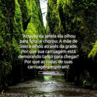 Picture 05 - Juízes 5:28 BSL - “Através da janela ela olhou para fora, e - Bible Verse Picture