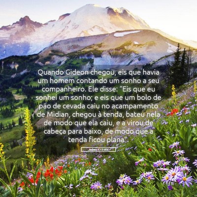 Picture 05 - Juízes 7:13 BSL - Quando Gideon chegou, eis que havia um homem - Bible Verse Picture