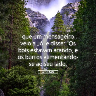Picture 05 - Jó 1:14 BSL - que um mensageiro veio a Jó, e disse: “Os bois - Bible Verse Picture