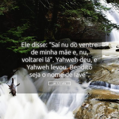 Picture 05 - Jó 1:21 BSL - Ele disse: “Saí nu do ventre de minha mãe e, - Bible Verse Picture