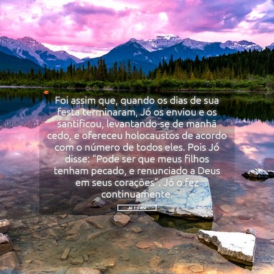 Picture 05 - Jó 1:5 BSL - Foi assim que, quando os dias de sua festa - Bible Verse Picture