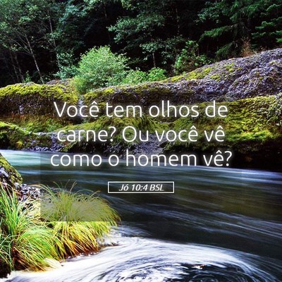 Picture 05 - Jó 10:4 BSL - Você tem olhos de carne? Ou você vê como o - Bible Verse Picture