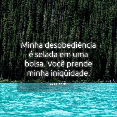 Picture 05 - Jó 14:17 BSL - Minha desobediência é selada em uma bolsa. - Bible Verse Picture