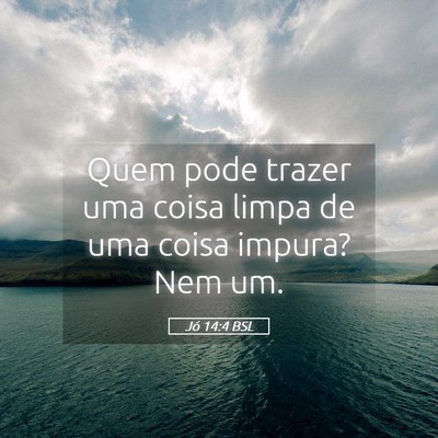 Picture 05 - Jó 14:4 BSL - Quem pode trazer uma coisa limpa de uma coisa - Bible Verse Picture