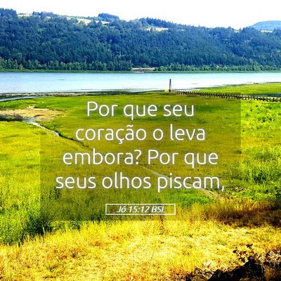 Picture 05 - Jó 15:12 BSL - Por que seu coração o leva embora? Por que seus - Bible Verse Picture