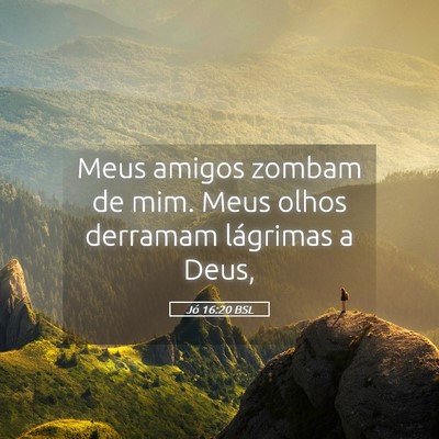 Picture 05 - Jó 16:20 BSL - Meus amigos zombam de mim. Meus olhos derramam - Bible Verse Picture