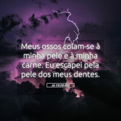 Picture 05 - Jó 19:20 BSL - Meus ossos colam-se à minha pele e à minha - Bible Verse Picture