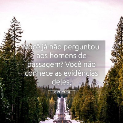 Picture 05 - Jó 21:29 BSL - Você já não perguntou aos homens de passagem? - Bible Verse Picture