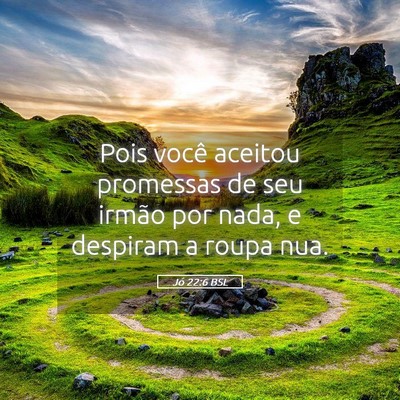 Picture 05 - Jó 22:6 BSL - Pois você aceitou promessas de seu irmão por - Bible Verse Picture