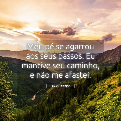 Picture 05 - Jó 23:11 BSL - Meu pé se agarrou aos seus passos. Eu mantive - Bible Verse Picture